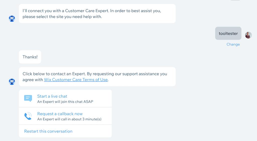 wix live chat support