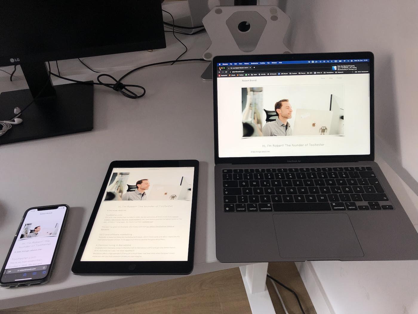 wix website on mobile tablet and desktop