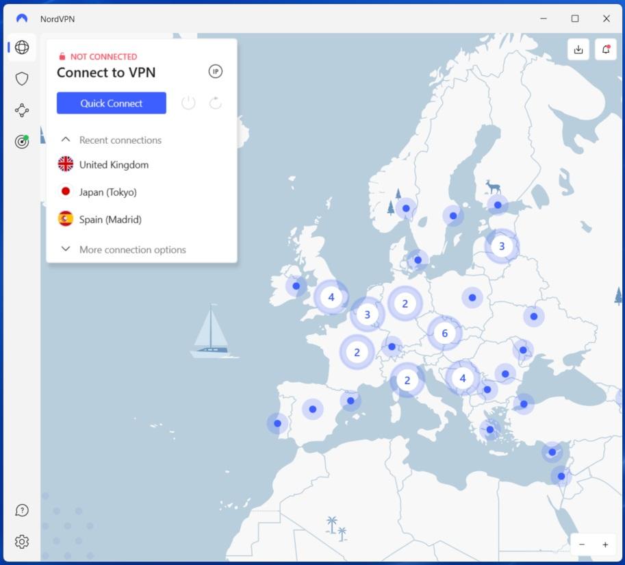 NordVPN servers in Europe